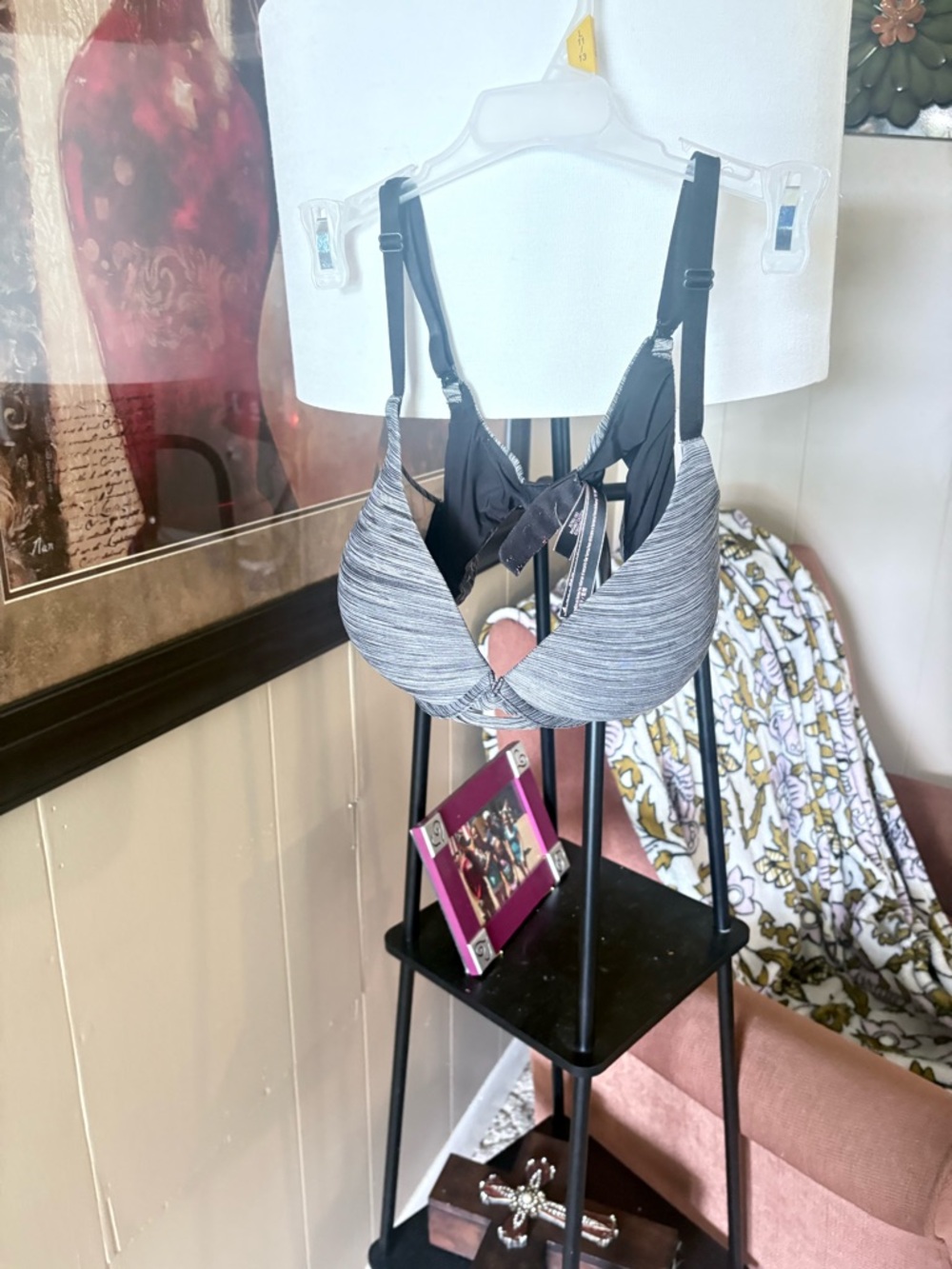 Victoria's Secret Gray Striped Wireless Push-Up Bra